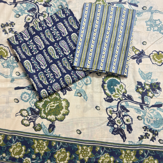 Printed Cotton Unstitched Suit