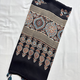 Modal Silk Printed Stole- Black