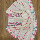 Floral Cotton Suit Set with Embellished Neckline & Organza Dupatta