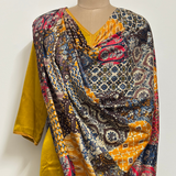 Patchwork Printed Dupatta with Tassels