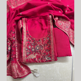 Hot Pink Heritage Weave Suit Set
