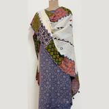 Ajrakh Flower Print 2Pc Cotton Suit with Mul Cotton Dupatta  1- Indigo Blue