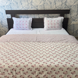 Reversible Cotton Double Bed Dohar- Pink Flowers