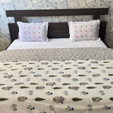 Reversible Cotton Double Bed Dohar- Green Leaves
