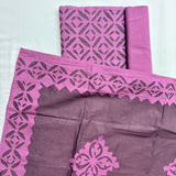 3 pcs cotton Applique suit set - Wine