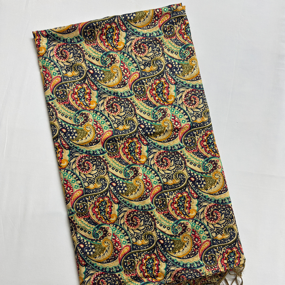 Patchwork Printed Dupatta with Tassels