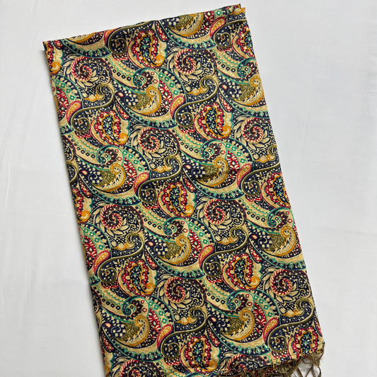 Patchwork Printed Dupatta with Tassels