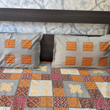 Bagru Gold Super King Size Bedsheet Multicolour (Orange)