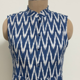 Reversible Jaipuri Cotton Quilted Jackets (Without Sleeves) Indigo and Ivory