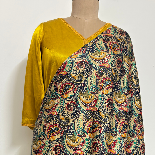Patchwork Printed Dupatta with Tassels