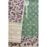 Chanderi Silk Suit Set with Kalamkari Dupatta