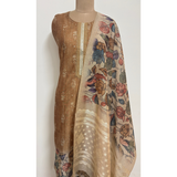 Chanderi Silk Suit Set with Kalamkari Dupatta