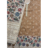 Chanderi Silk Suit Set with Kalamkari Dupatta