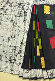 Abstract Batik Print Cotton Saree