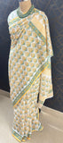 Sunshine Bloom Handblock Cotton Saree