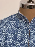 Reversible Jaipuri Cotton Quilted Jackets (Full Sleeves) Blue and white