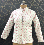 Reversible Jaipuri Cotton Quilted Jackets (Full Sleeves) Blue and white