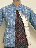 Reversible Jaipuri Cotton Quilted Jackets (Full Sleeves) Blue and white