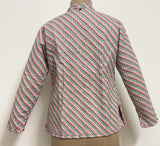Reversible Jaipuri Cotton Quilted Jackets (Full Sleeves)- Pink with Off white