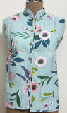 Reversible Jaipuri Cotton Quilted Jackets (Without Sleeves) Indigo and Aqua Blue