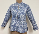 Reversible Jaipuri Cotton Quilted Jackets (Full Sleeves) Indigo and Light Blue