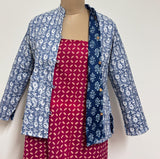 Reversible Jaipuri Cotton Quilted Jackets (Full Sleeves) Indigo and Light Blue