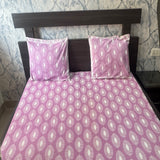 Premium Cotton Double Bed Bedsheet with 2 Pillow Covers: Leaf pattern print