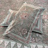 Premium Floral Double Bed Bedsheet with 2 Pillow Covers: Floral print Light brown
