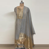 Elegant Blue Gold Embroidered Suit Set