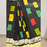Abstract Batik Print Cotton Saree