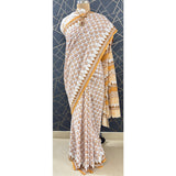 Mustard Handblock Print Cotton Saree