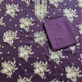 Wine Colour Embroidered Salwar Suit Set