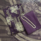 Wine Colour Embroidered Salwar Suit Set